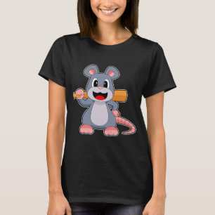 T-shirt Mouse Baseball Batte de baseball Sports