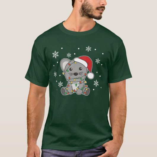 T-shirt Mouse Christmas Winter Animals Mice friend (Devant)