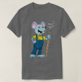 T-shirt Mouse Farmer Rake Overalls (Design devant)
