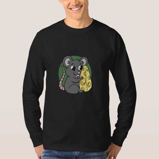 T-shirt mouse rat pet cheese (Devant)