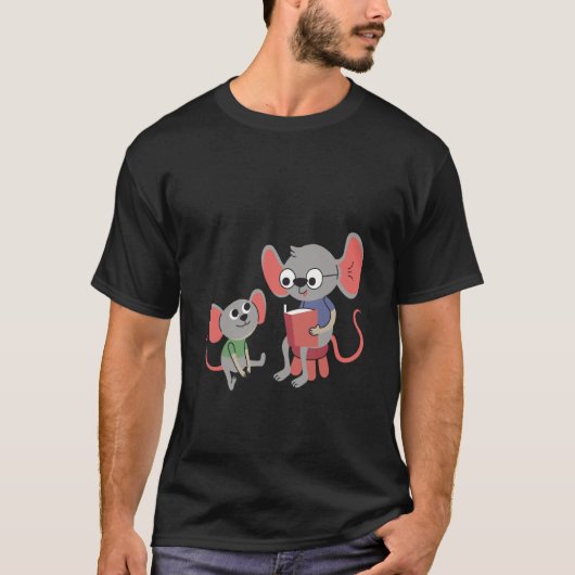 T-shirt mouse rat reading learning (Devant)