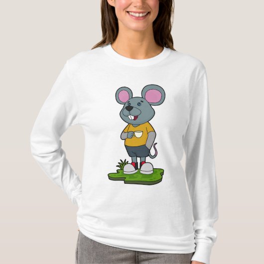 T-shirt Mouse with Coffee cup (Devant)