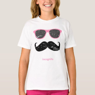 T-shirt Moustache drôle et nuances roses