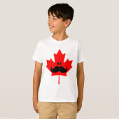 T-shirt Moustache du Canada - une moustache sur l'érable (Devant entier)