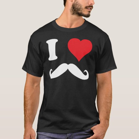 T-shirt moustache du coeur i ! ! ! (Devant)