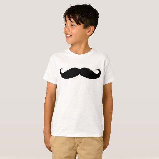 T-shirt Moustache en noir ou blanc (Devant entier)