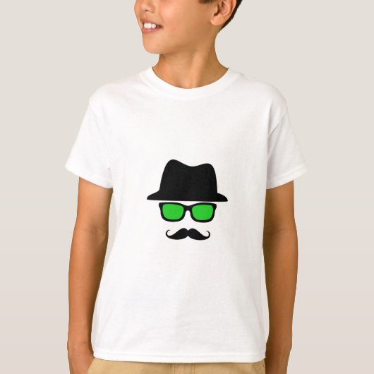 T-shirt Moustache en verre de casquette (Devant)