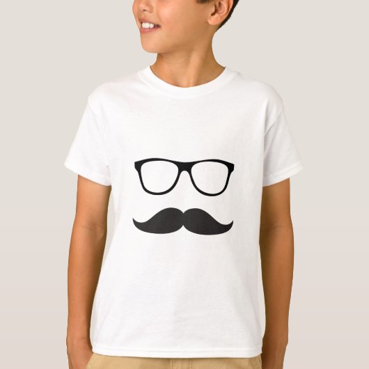 T-shirt Moustache et lunettes (Devant)