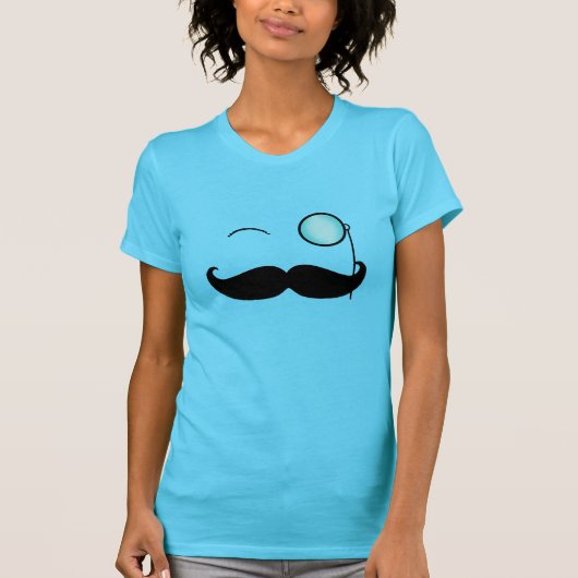T-shirt Moustache et monocle de guidon (Devant)