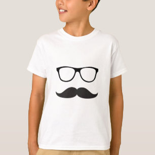T-shirt Moustache et verres