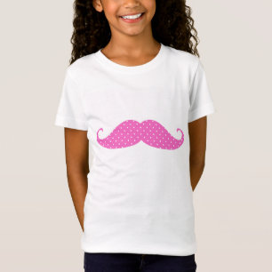 T-Shirt Moustache Girly de pois de roses indien drôles