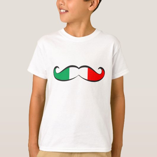 T-shirt Moustache italienne de drapeau (Devant)