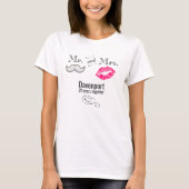 T-shirt Moustache & Lèvres M. & Mme Anniversaire (Devant)