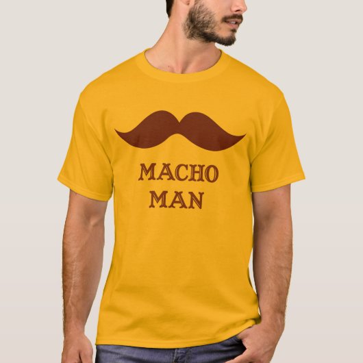 T-shirt Moustache macho drôle d'homme (Devant)