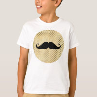 Moustache noire drôle sur le pois jaune vintage