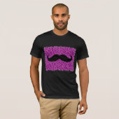 T-shirt Moustache Noire Et Peau De Léopard Violet (Devant entier)