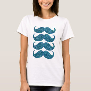 T-shirt Moustache Parties scintillant turquoise #2