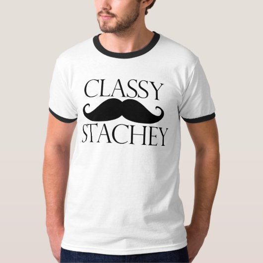 T-shirt Moustache stache classique (Devant)