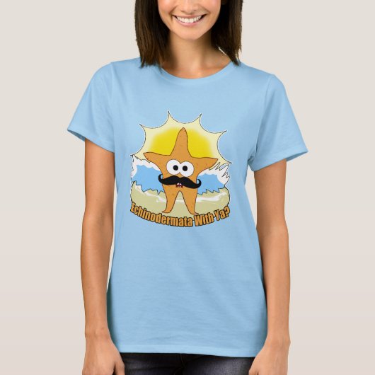 T-shirt Moustache Starfish Echinodermata (Devant)