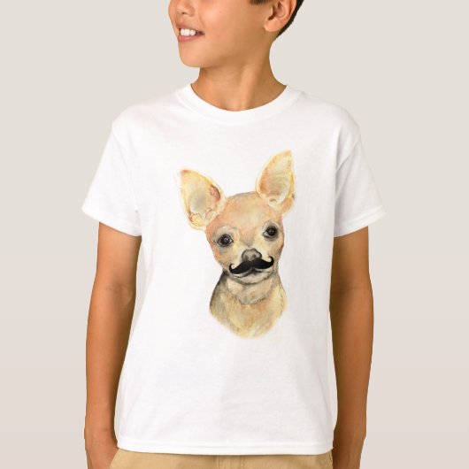 T-shirt Moustache sur une mignonne humour de chien (Devant)