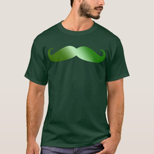 T-shirt Moustache verte irlandaise (Devant)