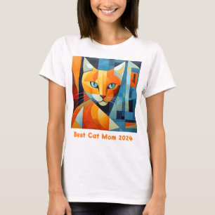 T-shirt Moustaches Abstraites : Meilleure Maman de Chat