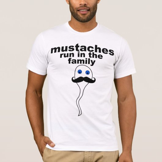 T-shirt moustaches courues dans la famille (Devant)