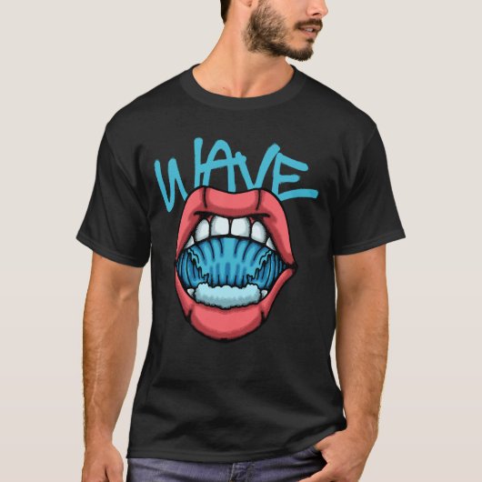 T-shirt Mouth With Waves Inside streetwear (Devant)