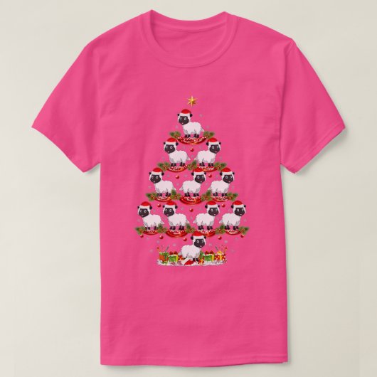T-shirt Mouton Animal Xmas Arbre Éclairage Mouton Noël Tr (Design devant)