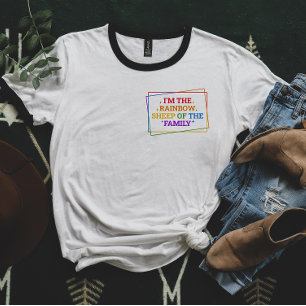 T-shirt Mouton arc-en-ciel de la famille   Fierté drôle