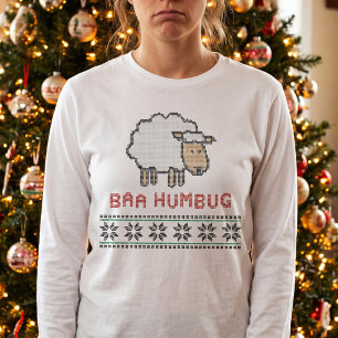 T-shirt Mouton Baa Humbug Drôle - Fête de Noël Laide