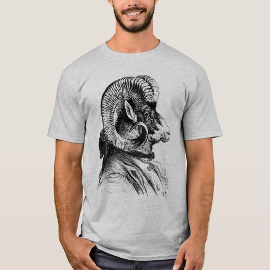 T-shirt Mouton Bighorn En Costume (Devant)