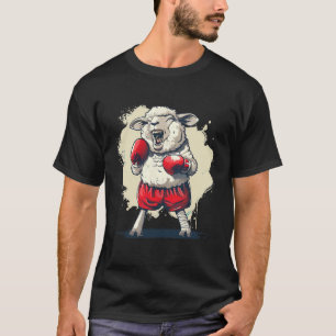 T-shirt Mouton Boxeur Avec Gants De Boxe Kickboxing Drôle