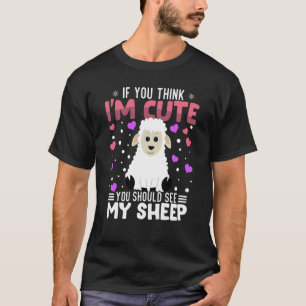 T-shirt Mouton Coeur Saint-Valentin Animal pour femmes Enf