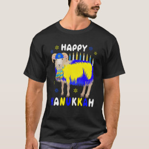 T-shirt Mouton de Hanukkah heureux Menorah portant un chap