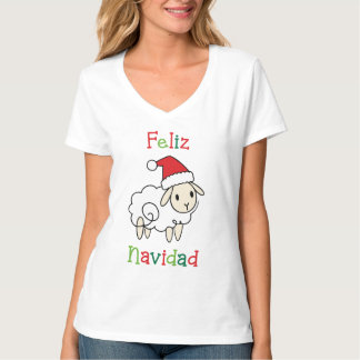 T-shirt Mouton de Noël mignon – Feliz Navidad