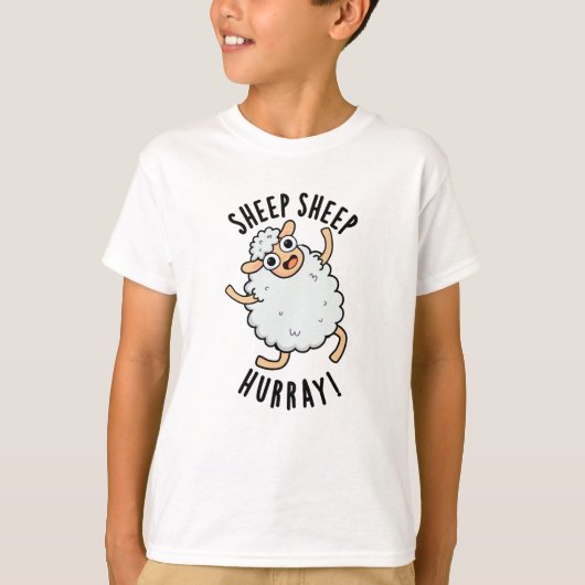 T-shirt Mouton Mouton Hurray Amusant Animal Pun (Devant)