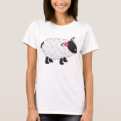 T-shirt Mouton Noir Avec Laine Blanche (Devant)