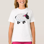 T-shirt Mouton Noir Avec Laine Blanche (Devant)