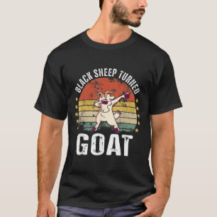 T-shirt Mouton Noir Tourné Chèvre Drôle Chèvre Rétro Humou