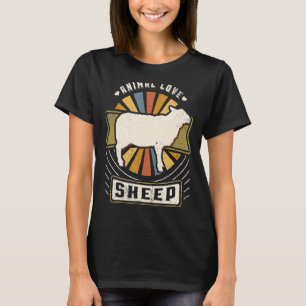T-shirt Mouton Vintage classique animal rétro