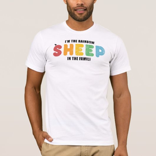T-shirt Moutons Arc-En-Ciel Du Gay pride De Famille LGBT (Devant)