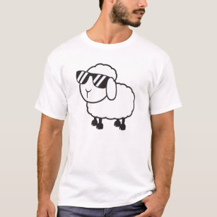 T-shirt Moutons blancs dans la bande dessinée de lunettes