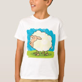 T-shirt Moutons blancs duveteux et mignons sur de l'herbe (Devant)