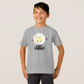 T-shirt Moutons de Noël, Lumières de Noël, Mignons Moutons (Devant entier)