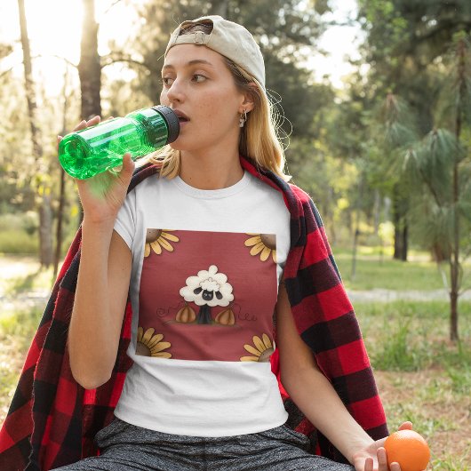 T-shirt Moutons Et Fleurs