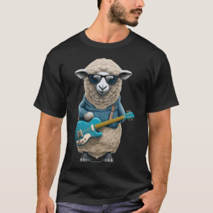 T-shirt Moutons Jouer Guitare Électrique Animaux Moutons G