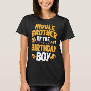 T-shirt Moyenne Frère De L'Anniversaire Boy Construction W
