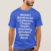 T-shirt Mozart Beethoven Chopin Bach Musique classique (Devant)