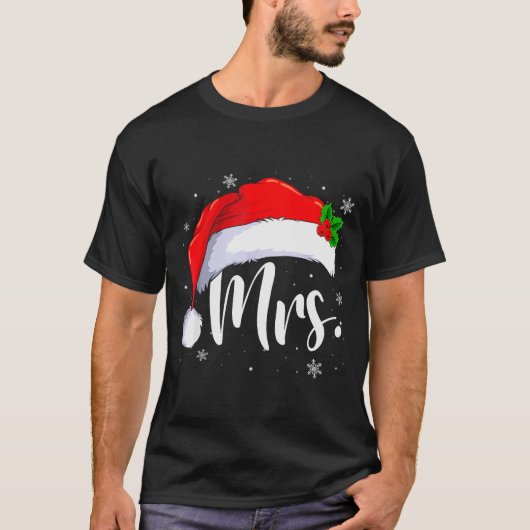 T-shirt Mr And Mrs Claus Couples Matching Christmas Pajama (Devant)